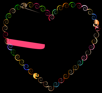 Chromatic Spirals Heart clipart
