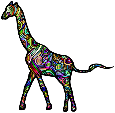 Chromatic Stylized Giraffe 2 clipart