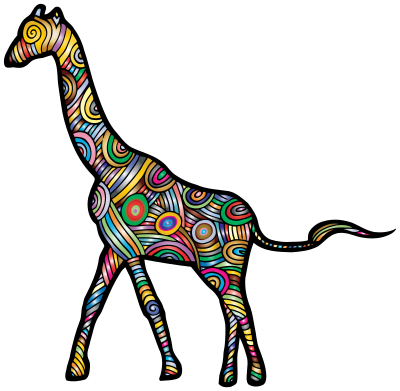 Chromatic Stylized Giraffe clipart