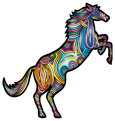 Chromatic Stylized Horse clipart