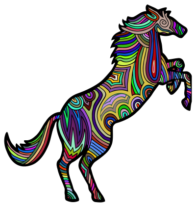 Chromatic Stylized Horse 3 clipart