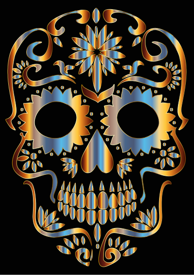 Chromatic Sugar Skull Silhouette 2 clipart