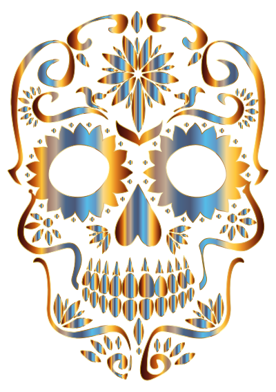 Chromatic Sugar Skull Silhouette 2 No Background clipart
