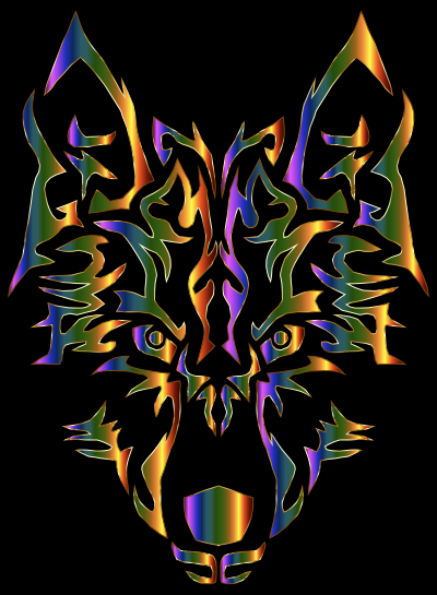 Chromatic Symmetric Tribal Wolf clipart