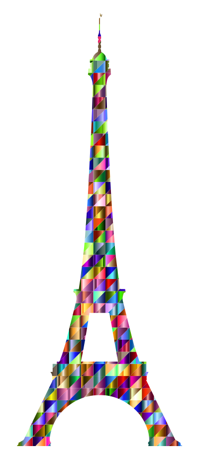 Chromatic Triangular Eiffel Tower clipart