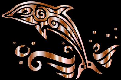 Chromatic Tribal Dolphin 10 clipart