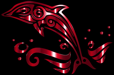Chromatic Tribal Dolphin 11 clipart
