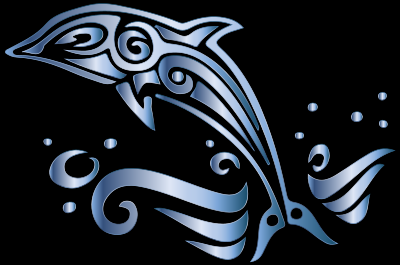 Chromatic Tribal Dolphin 12 clipart