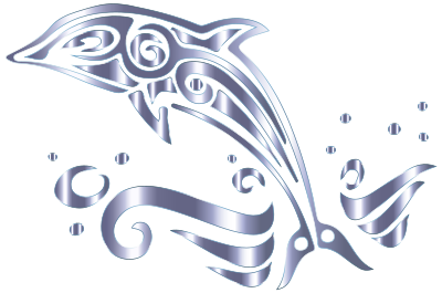 Chromatic Tribal Dolphin 13 No Background clipart