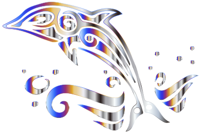 Chromatic Tribal Dolphin 4 No Background clipart