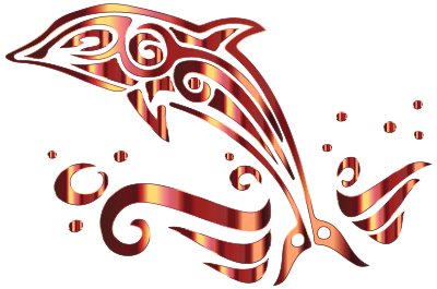 Chromatic Tribal Dolphin 5 No Background clipart