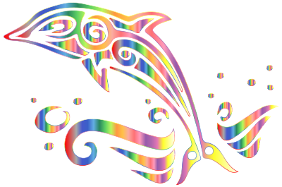 Chromatic Tribal Dolphin 6 No Background clipart