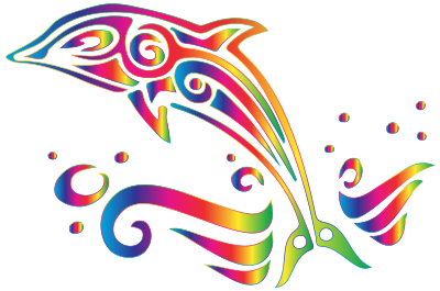 Chromatic Tribal Dolphin 7 No Background clipart
