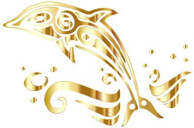 Chromatic Tribal Dolphin 8 No Background clipart