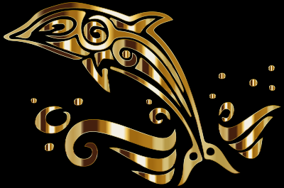 Chromatic Tribal Dolphin 9 clipart