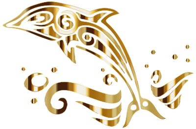 Chromatic Tribal Dolphin 9 No Background clipart