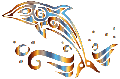 Chromatic Tribal Dolphin No Background clipart