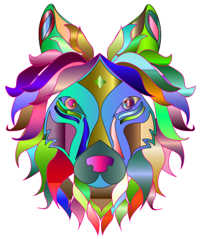 Chromatic Wolf clipart