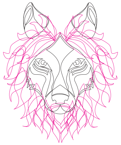 Chromatic Wolf Enhanced clipart