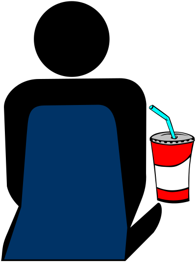 Cinema 3 Person with Soft Drink clipart