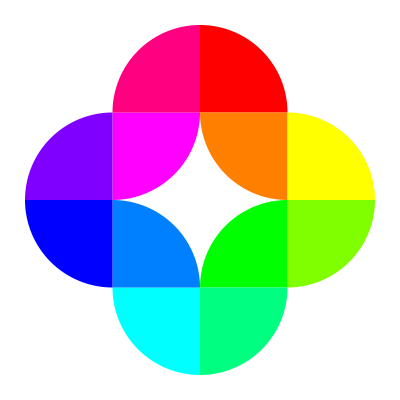 Circle fourths 12 color clipart