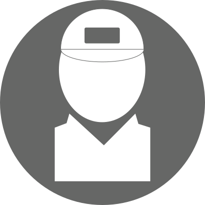 Circle Icon: Installer/Technician - white on grey clipart