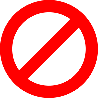 Circle slash NO symbol clipart
