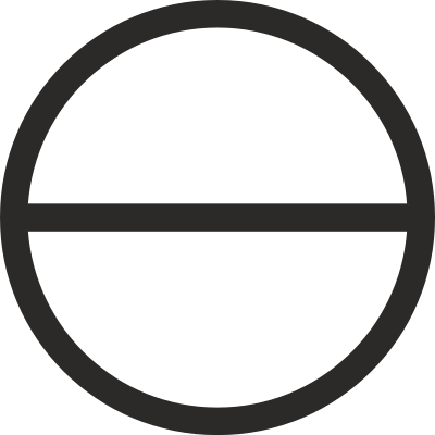 Circle with Horizontal diameter clipart