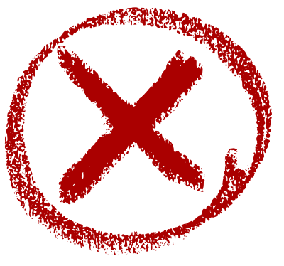 Circle X in Red clipart