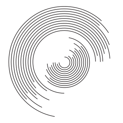 Circular black lines art shape clipart