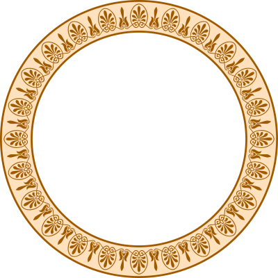 Circular Greek arabesque frame 2 (colour) clipart