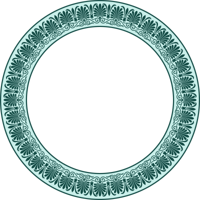 Circular Greek arabesque frame (colour) clipart