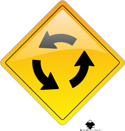 Circular intersection warning clipart