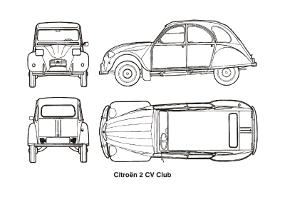 Citroen 2 CV Club, year 1975 clipart