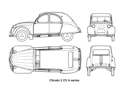Citroen 2CV A series, year 1960 clipart