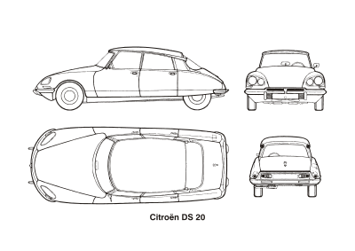 Citroen DS 20, year 1968 clipart
