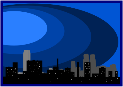 Città di notte. City at night. clipart