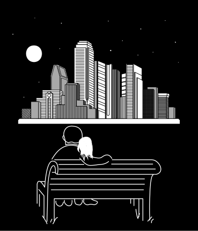 City lovers clipart
