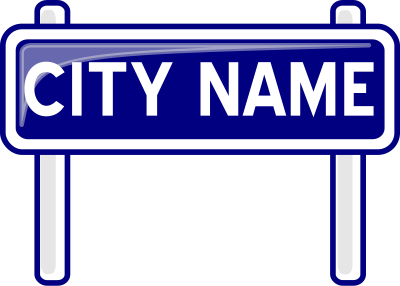 City nameplate clipart