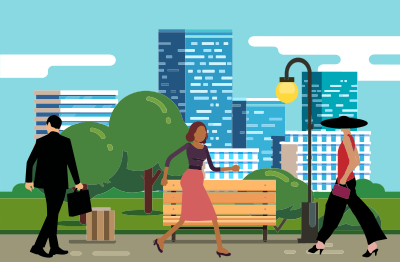 City Park with People - Remix clipart