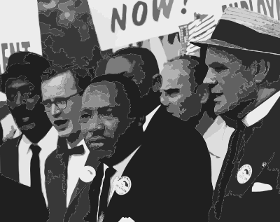 Civil Rights March on Washington, D.C. (Dr. Martin Luther King, Jr. and Mathew Ahmann in a crowd.) - NARA - 542015 - Restoration clipart