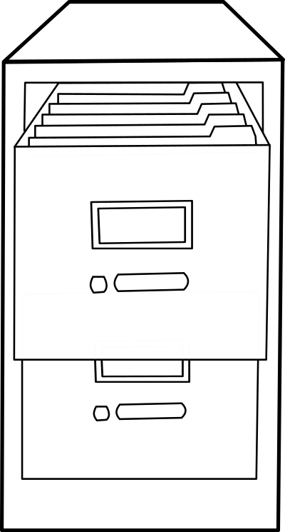Classeur ouvert / Open file cabinet clipart