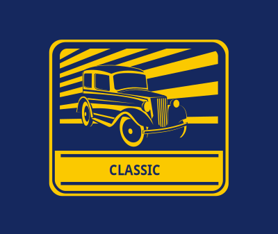 Classic car emblem clipart