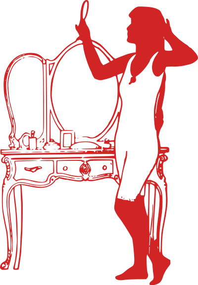 Classic Red Girl Standing clipart
