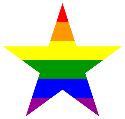 Classical Rainbow Five-Point Star clipart