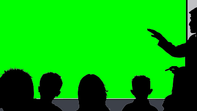 Classroom Silhouette 16:9 (HD) with green screen clipart