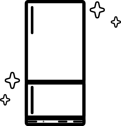 Clean Bottom Freezer Fridge clipart