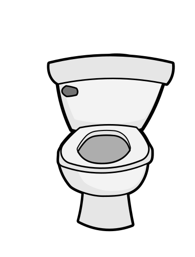 Clean toilet with seat down clipart