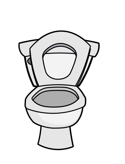 Clean toilet with seat up clipart