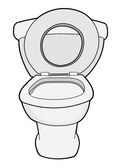 Clean toilet with seat up - AQUARIUM REMIX clipart